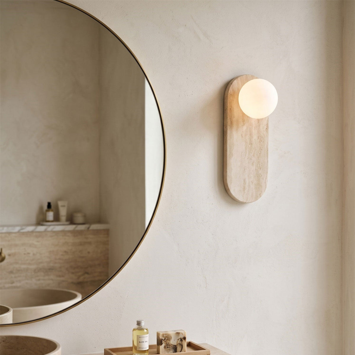 Lucie Travertine Sconce