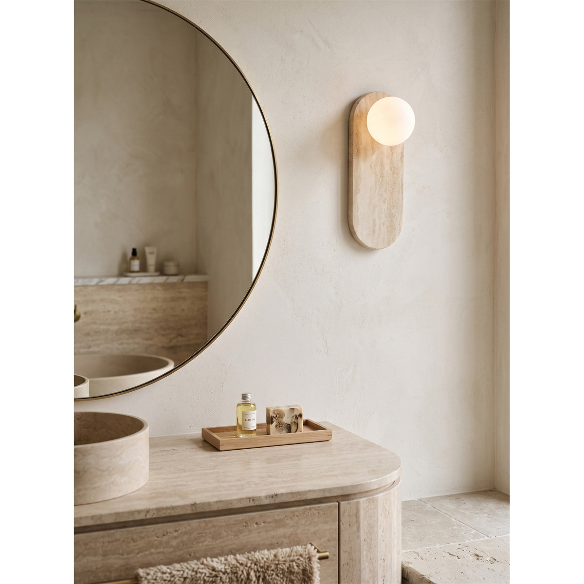 Lucie Travertine Sconce