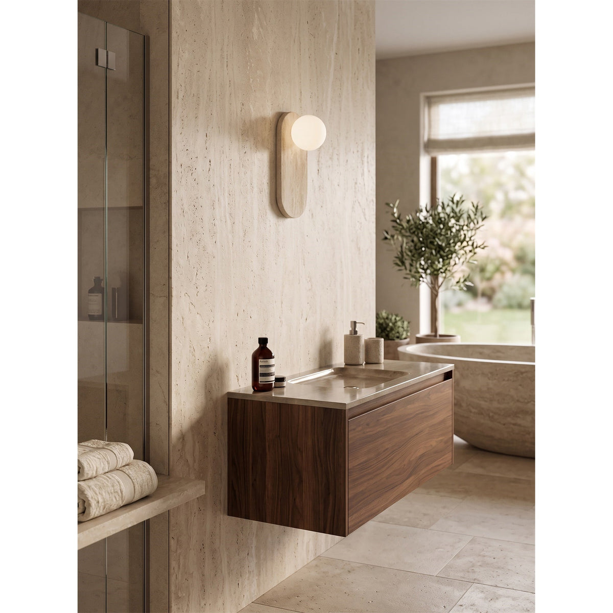 Lucie Travertine Sconce