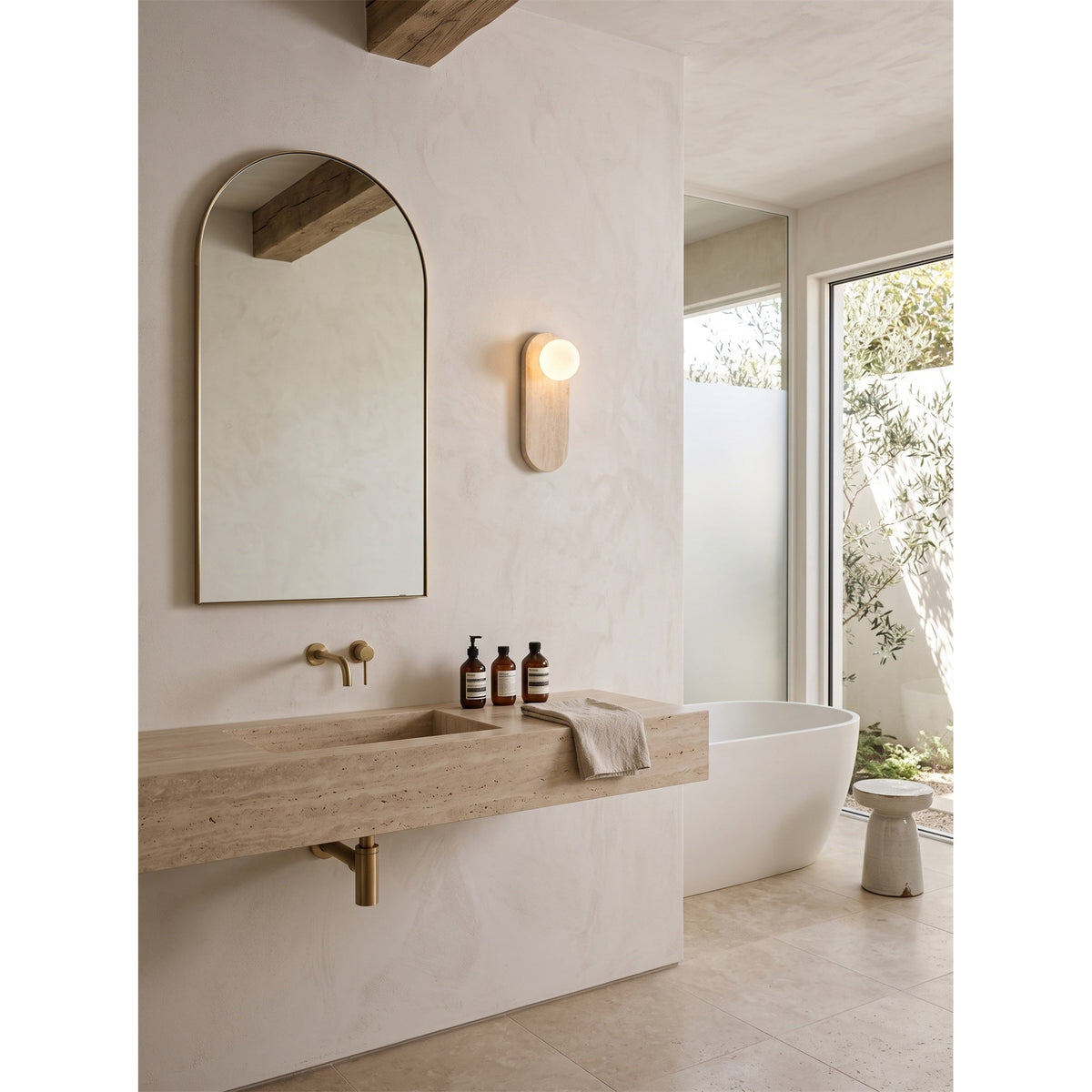 Lucie Travertine Sconce