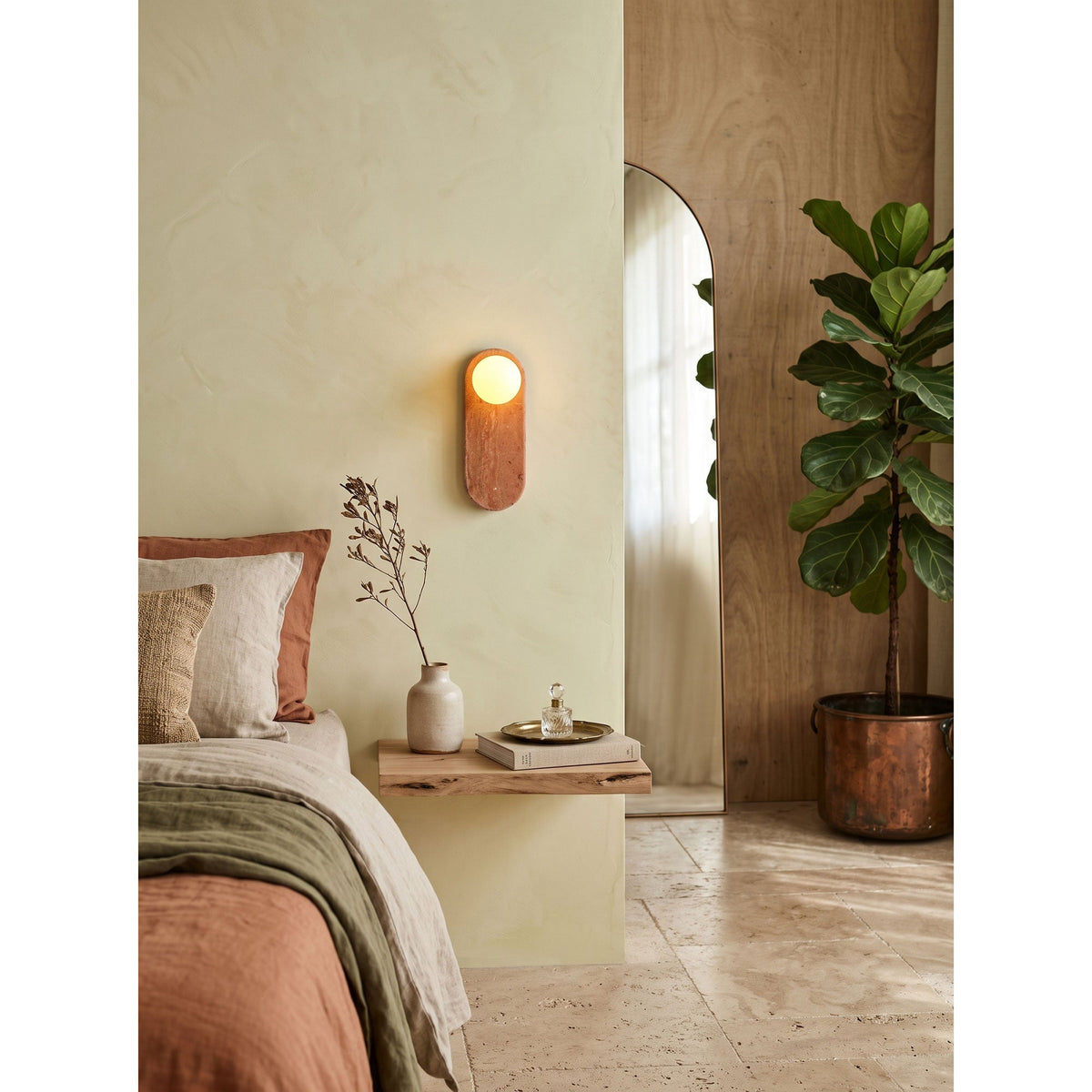 Lucie Travertine Sconce