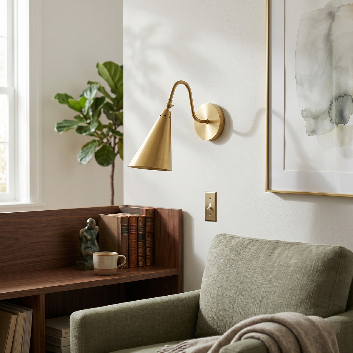 Trumpet Brass Wall Lamp