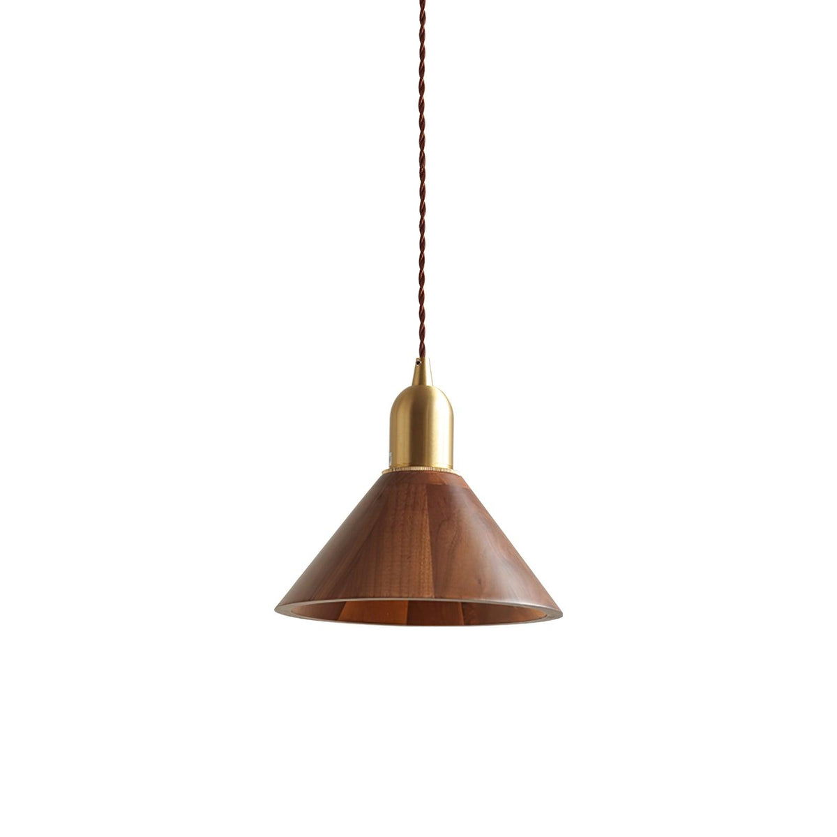 Lyfa Walnut Pendant Light ? 7.5″ x H 6.3″ / Dia 19cm x H 16cm / Brass & Walnut wood Pendant light