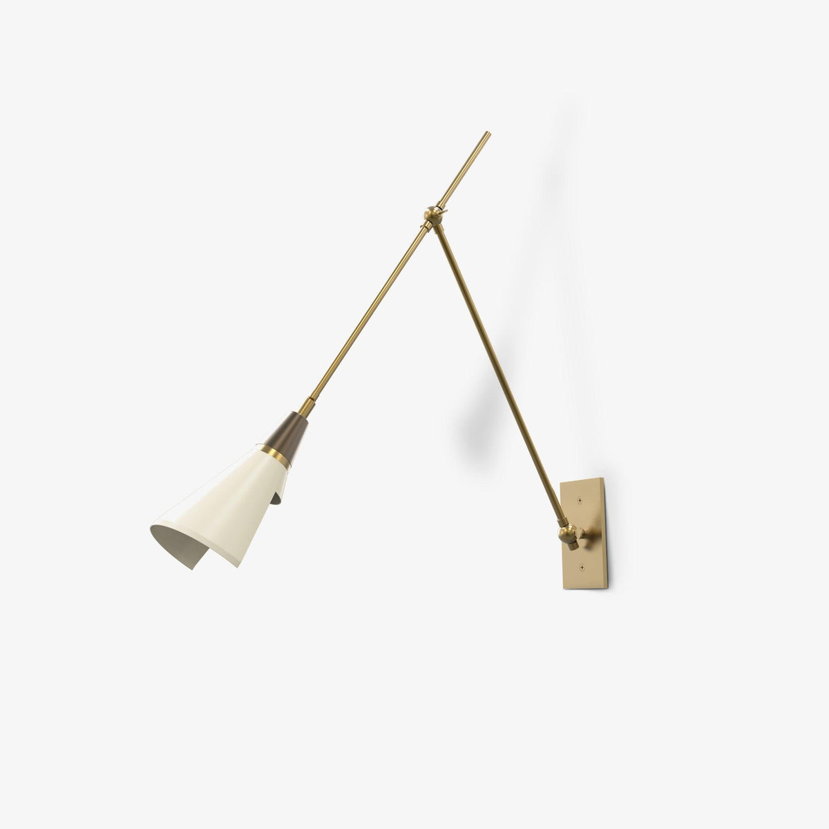 Magari Wall Lamp ? 5.5″ x H 11″ / Dia 14cm x H 28cm / Black & White & Brass Wall lamp