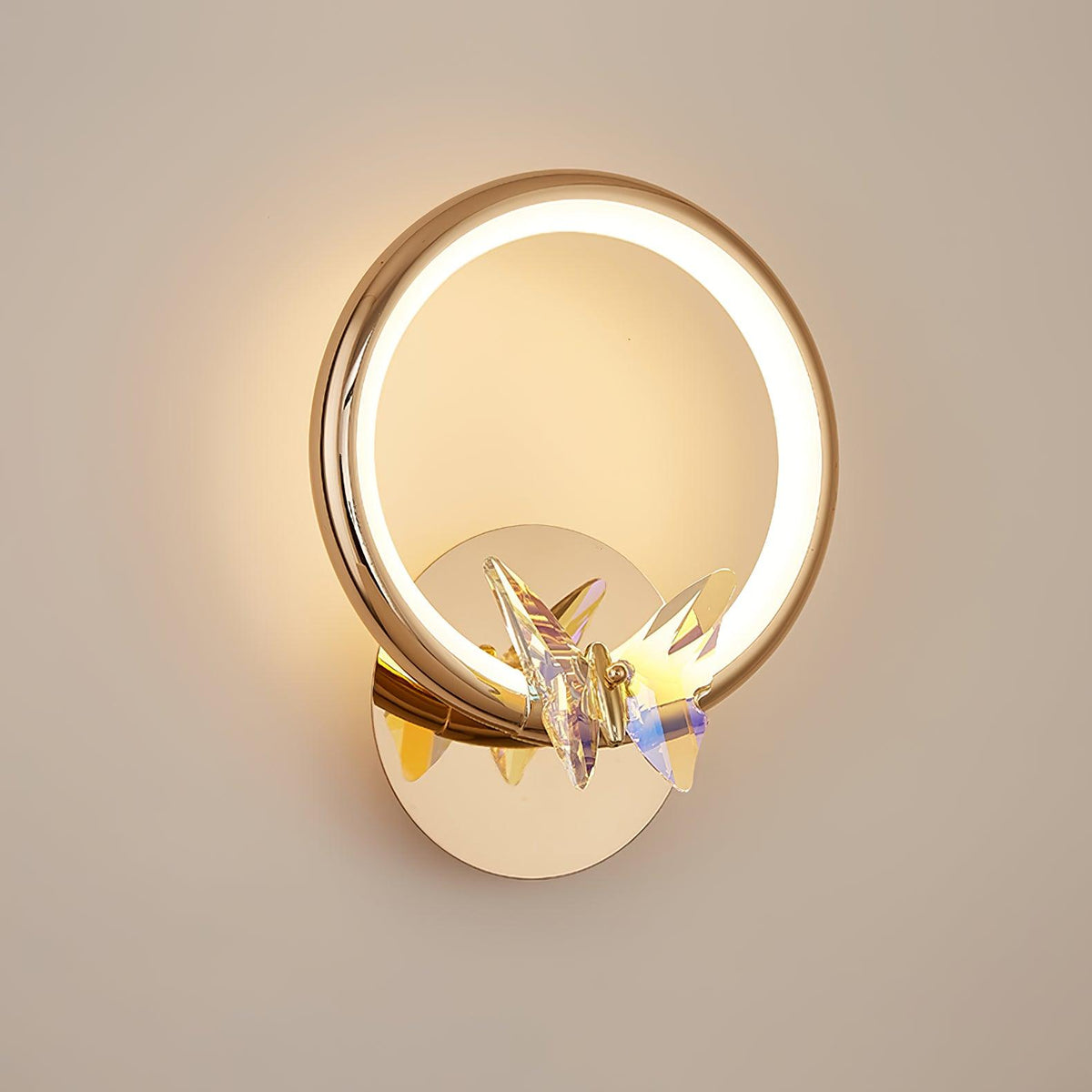 Magic Butterfly Wall Light ? 7.9″ x H 10.1″ / Dia 20cm x H 25.5cm / Gold & Transparent / Warm Light Wall lamp
