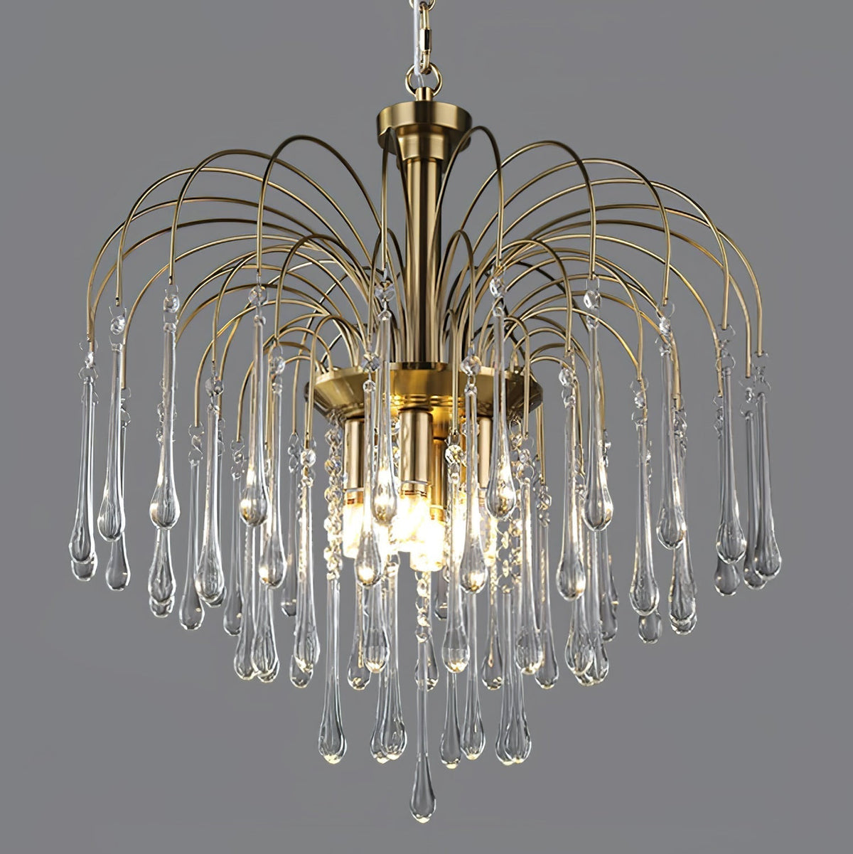 Maltose Chandelier ? 23.6″ x H 22″ / Dia 60cm x H 56cm / Brass / Clear Chandelier