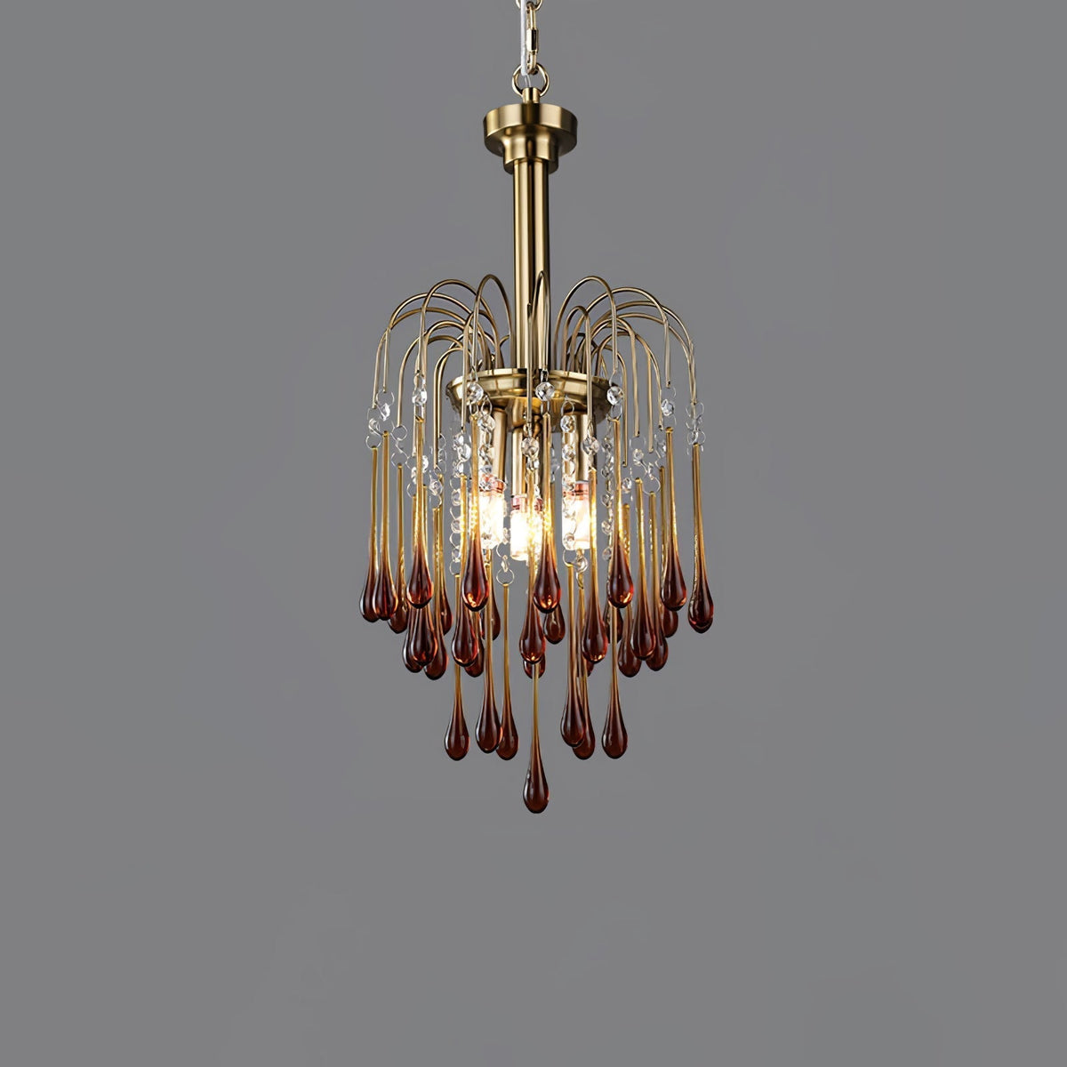 Maltose Chandelier ? 11.8″ x H 22″ / Dia 30cm x H 56cm / Brass / Caramel Chandelier