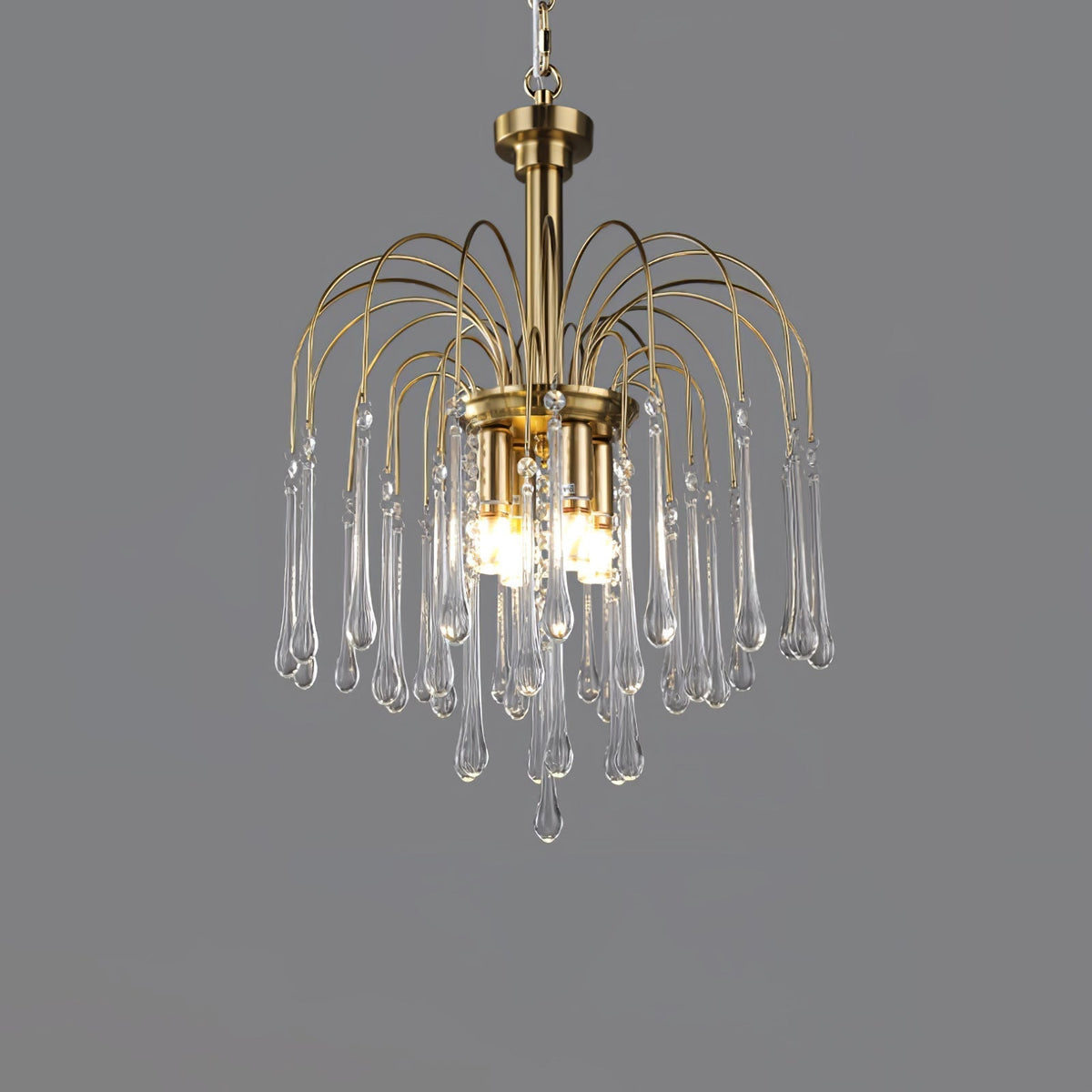 Maltose Chandelier ? 16.9″ x H 22.8″ / Dia 43cm x H 58cm / Brass / Clear Chandelier