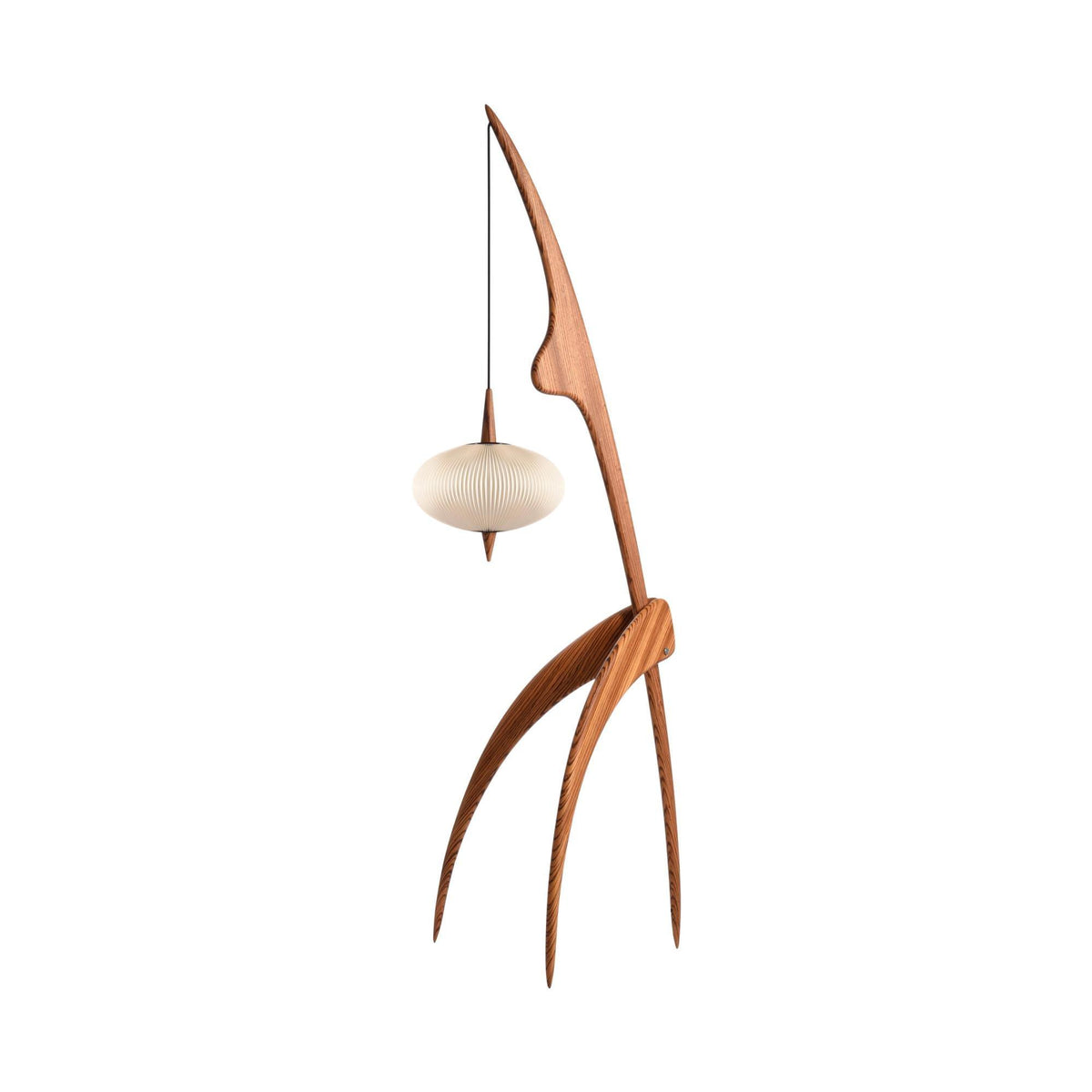 Mantis Wood Floor Lamp ? 18.1″ x H 63″ / Dia 46cm x H 160cm / Wood Colour & White / US Plug Floor lamp