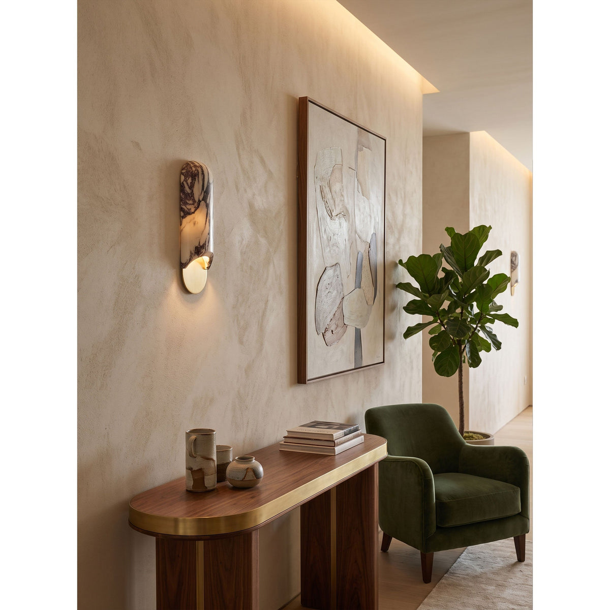 Marble Travertine Onyx Stone Collection Wall Lamp