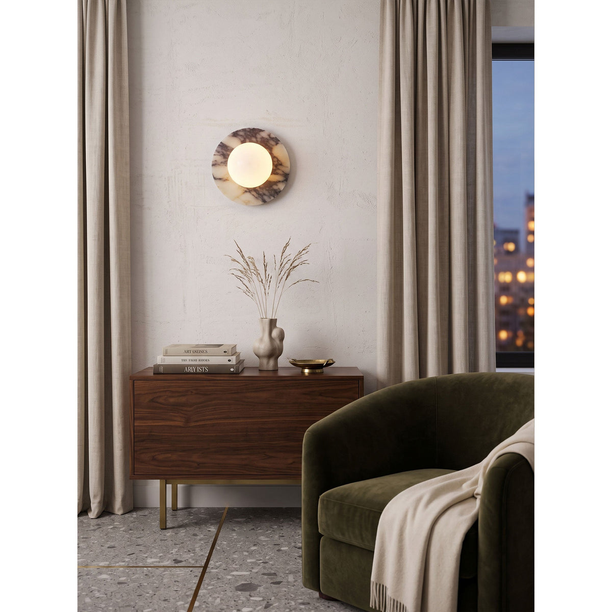 Marble Travertine Onyx Stone Collection Wall Lamp