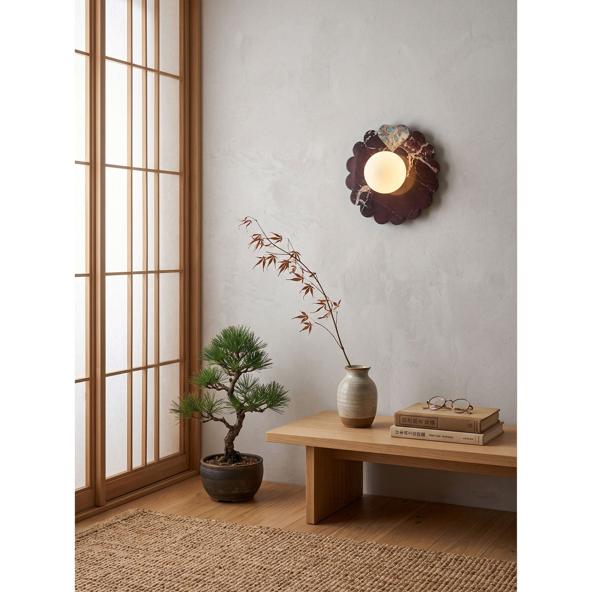 Marble Travertine Onyx Stone Collection Wall Lamp