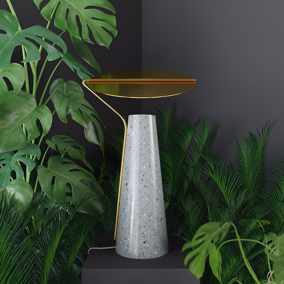 Marble Coffee Table Lamp ∅ 10.68″ x H 17.7″ / Dia 27cm x H 45cm / White / US plug Table lamp