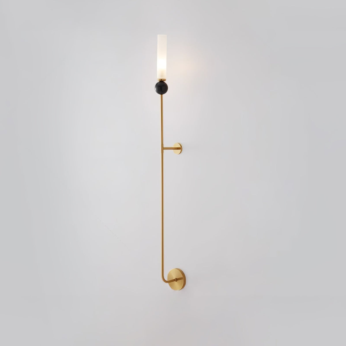Marble Vertical Wall Lamp Model C ? 3.9″ x H 45.3″ / ? 10cm x H 115cm / Brass & White Wall lamp