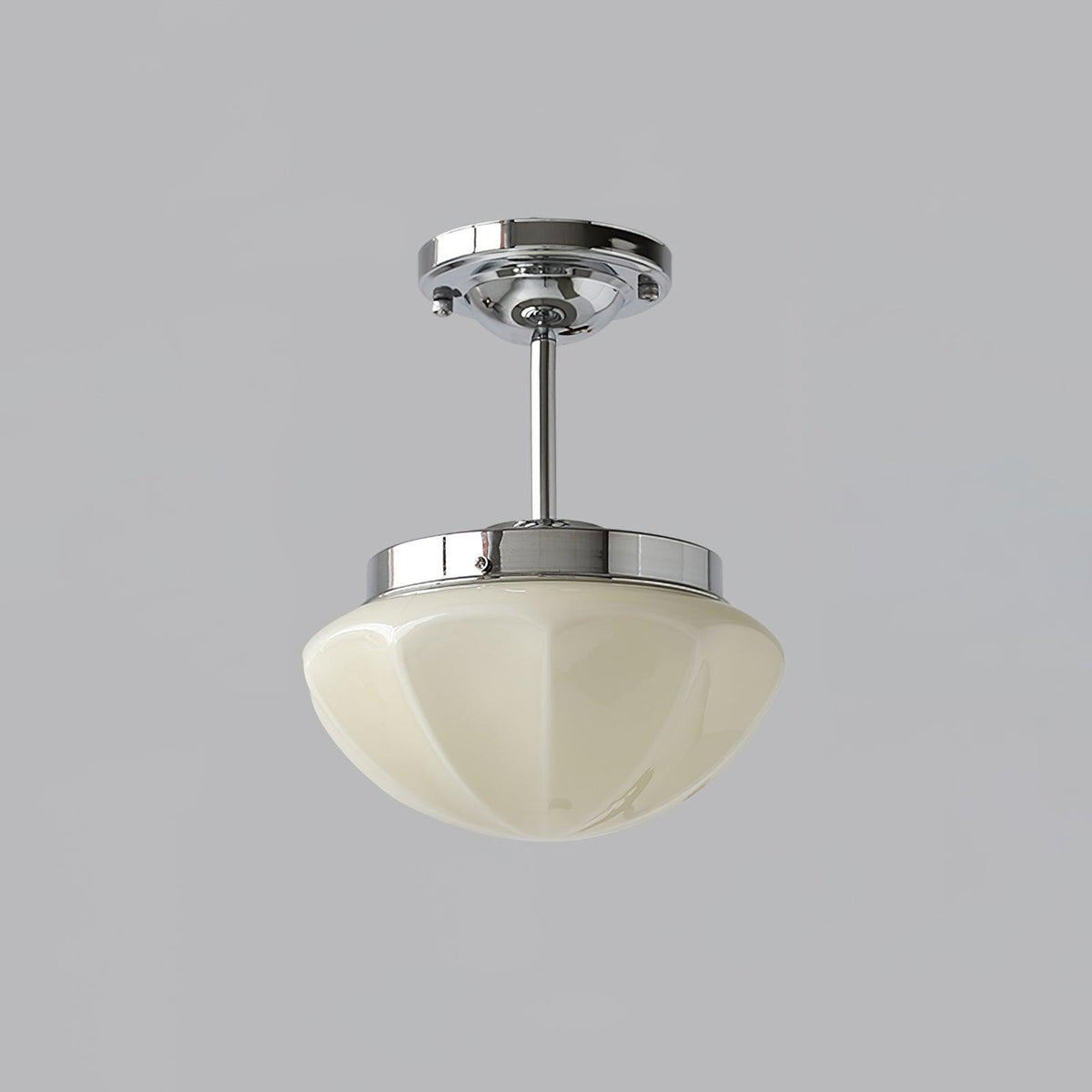 Marta Mini Ceiling Lamp ? 9.8″ x H 11.8″ / Dia 25cm x H 30cm / Chrome / Beige Ceiling lamp