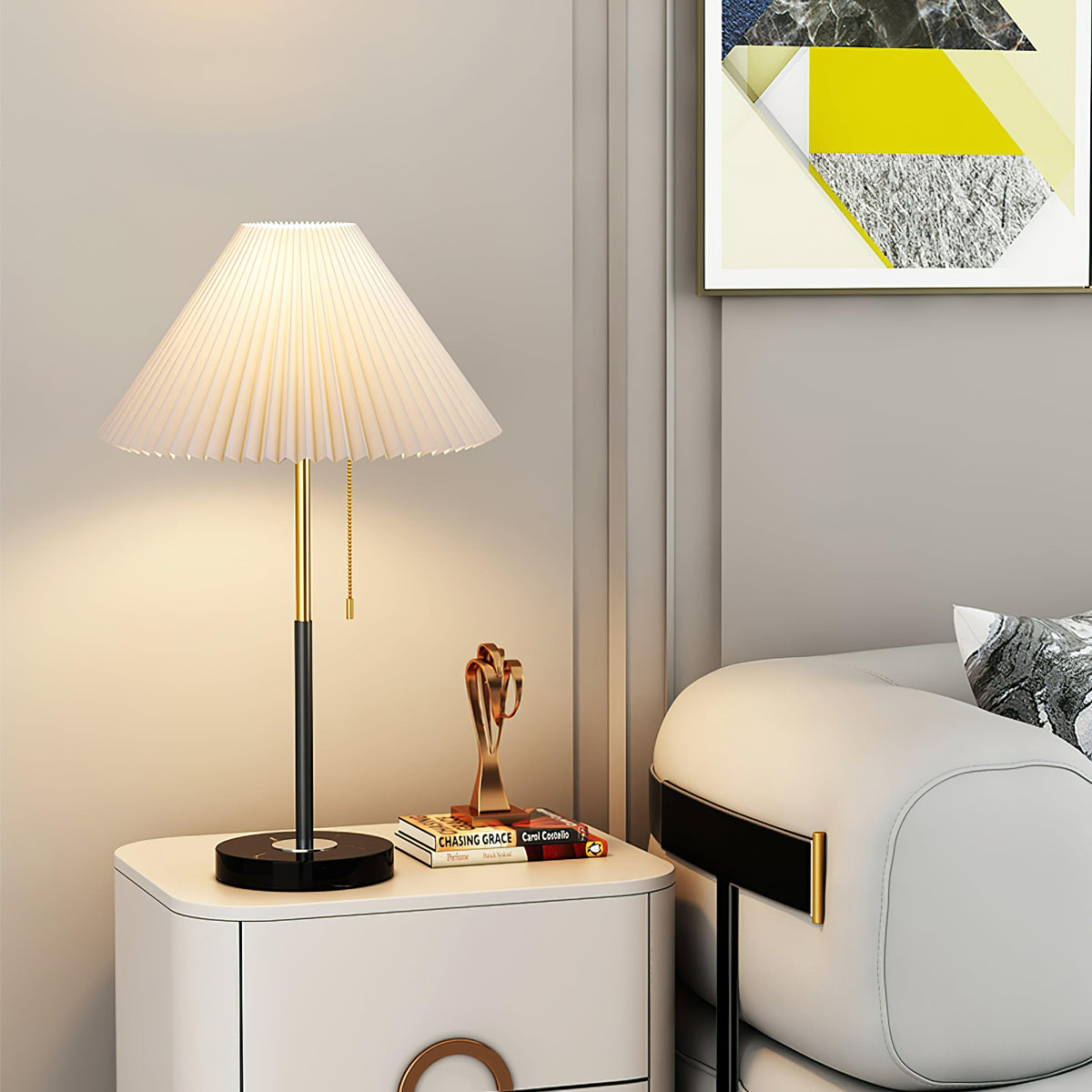 Matin Table Lamp ? 15.7″ x H 24.8″ / Dia 40cm x H 63cm / White / US Plug Table lamp
