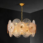Maytoni Aster Chandelier ? 23.6″ x H 13.8″ / Dia 60cm x H 35cm / Gold & Amber Chandelier