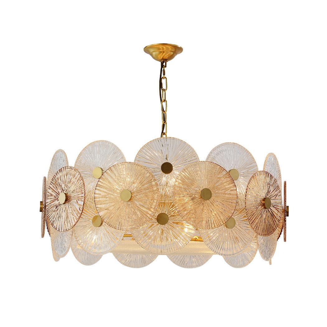 Maytoni Aster Chandelier ? 31.5″ x H 13.8″ / Dia 80cm x H 35cm / Gold & Amber Chandelier