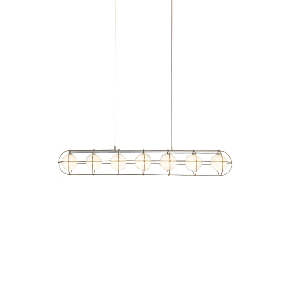 Maytoni Round Chandelier 7 lamps ∅ 47.2″ x H 59″ / Dia 120cm x H 150cm / Titanium Gold & Chrome & White / Warm Light