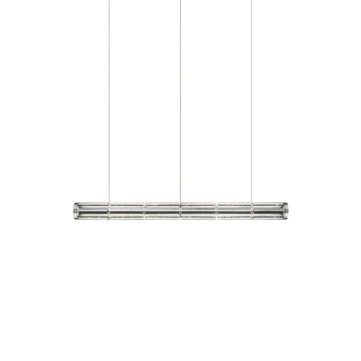 Mcdade Segmented Glass Chandelier L 49.2″ x H 3.9″ / L 125cm x H 10cm / Silver gray & Clear / Cool Light Chandelier