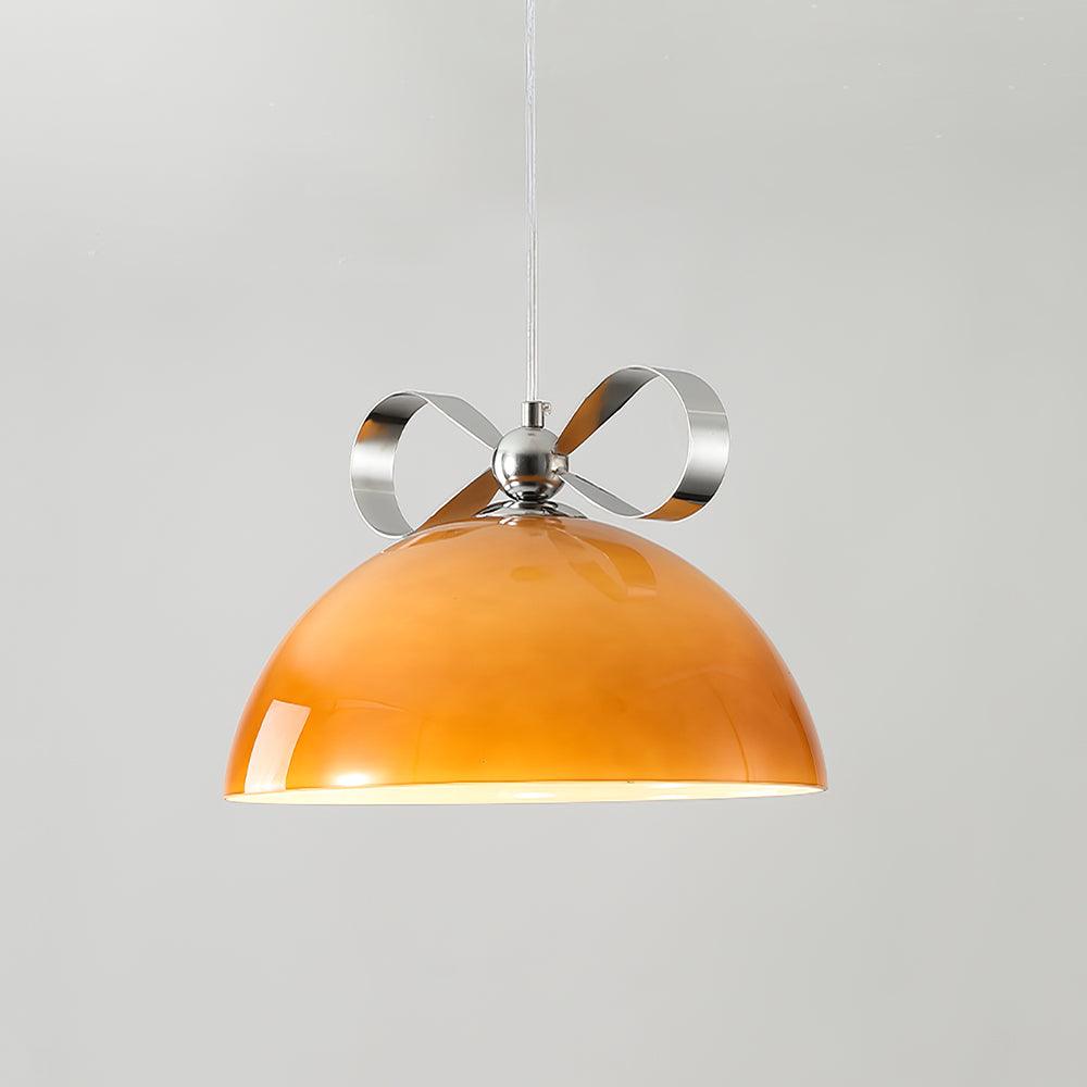 Meia Pendant Lamp ∅ 11.8″ x H 9″ / Dia 30cm x H 23cm / Chrome & Orange Pendant light