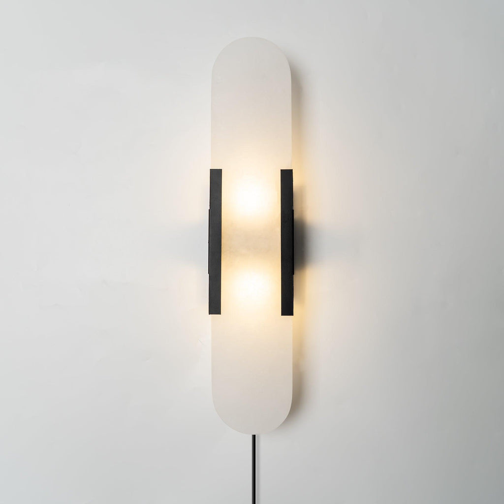 Melange Elongated Alabaster Plug-in Wall Lamp Wall lamp