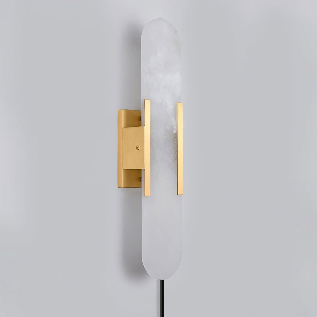 Melange Elongated Alabaster Plug-in Wall Lamp Wall lamp