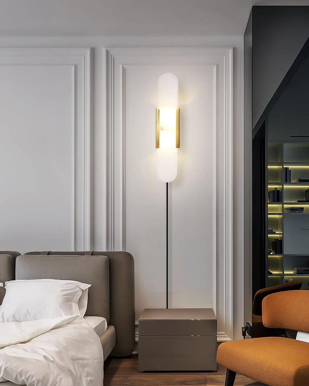 Melange Elongated Alabaster Plug-in Wall Lamp Wall lamp