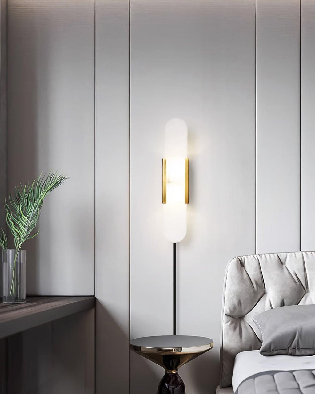 Melange Elongated Alabaster Plug-in Wall Lamp Wall lamp