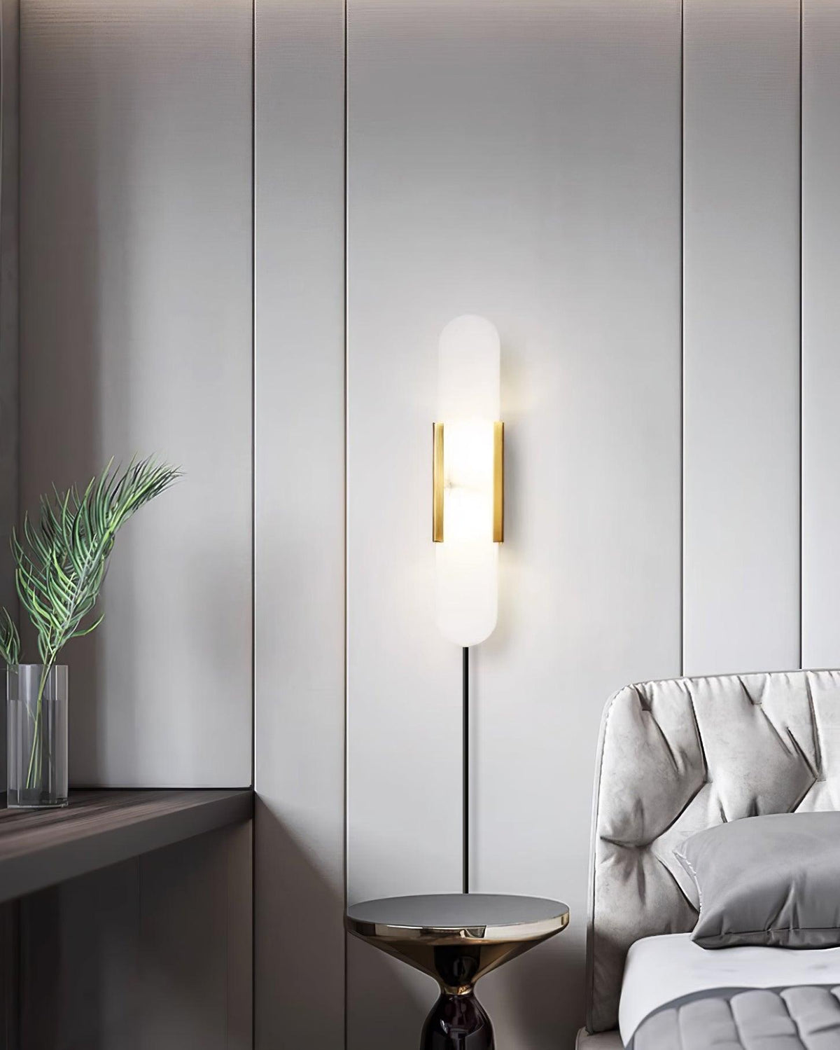 Melange Elongated Alabaster Plug-in Wall Lamp Wall lamp