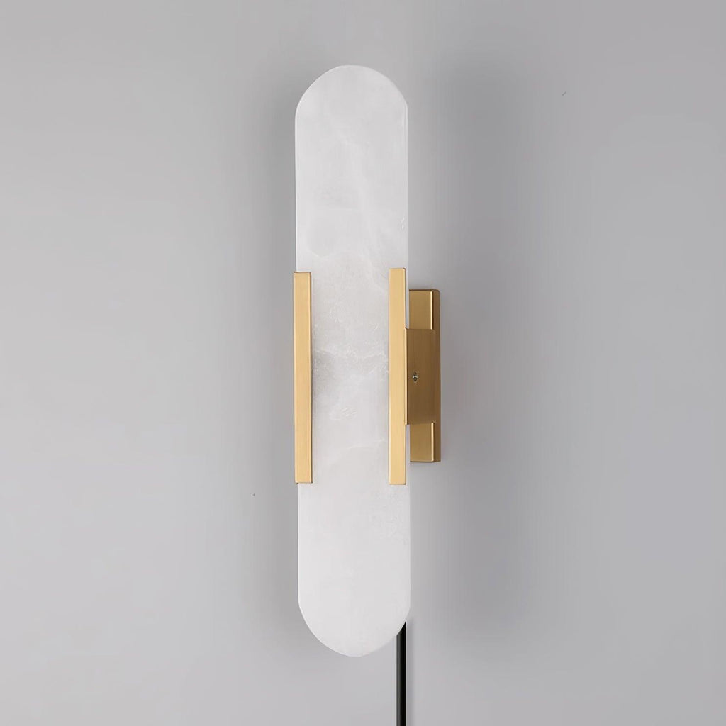 Melange Elongated Alabaster Plug-in Wall Lamp Wall lamp