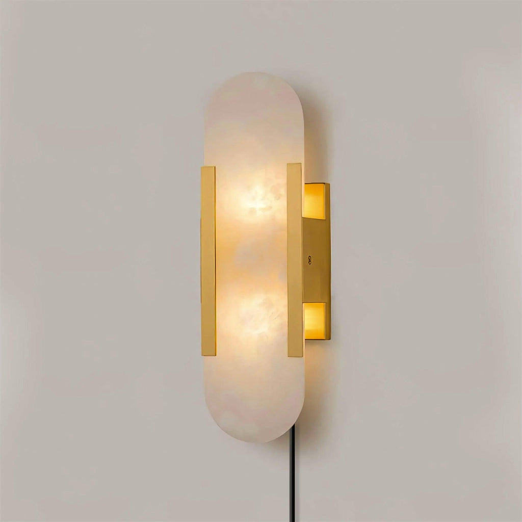 Melange Elongated Alabaster Plug-in Wall Lamp Wall lamp