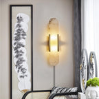 Melange Elongated Alabaster Plug-in Wall Lamp Wall lamp