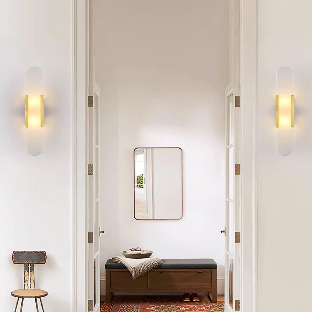 Melange Elongated Alabaster Plug-in Wall Lamp Wall lamp