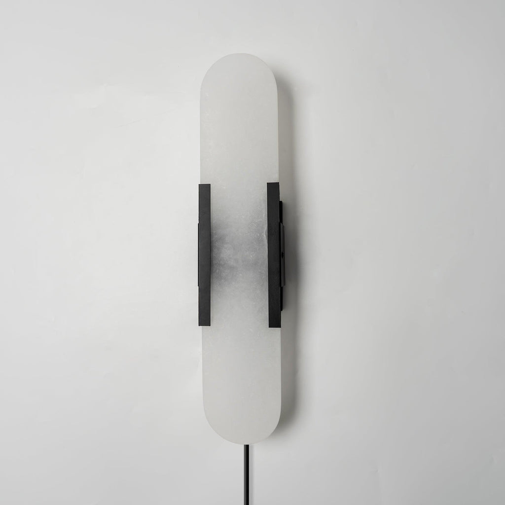 Melange Elongated Alabaster Plug-in Wall Lamp Wall lamp