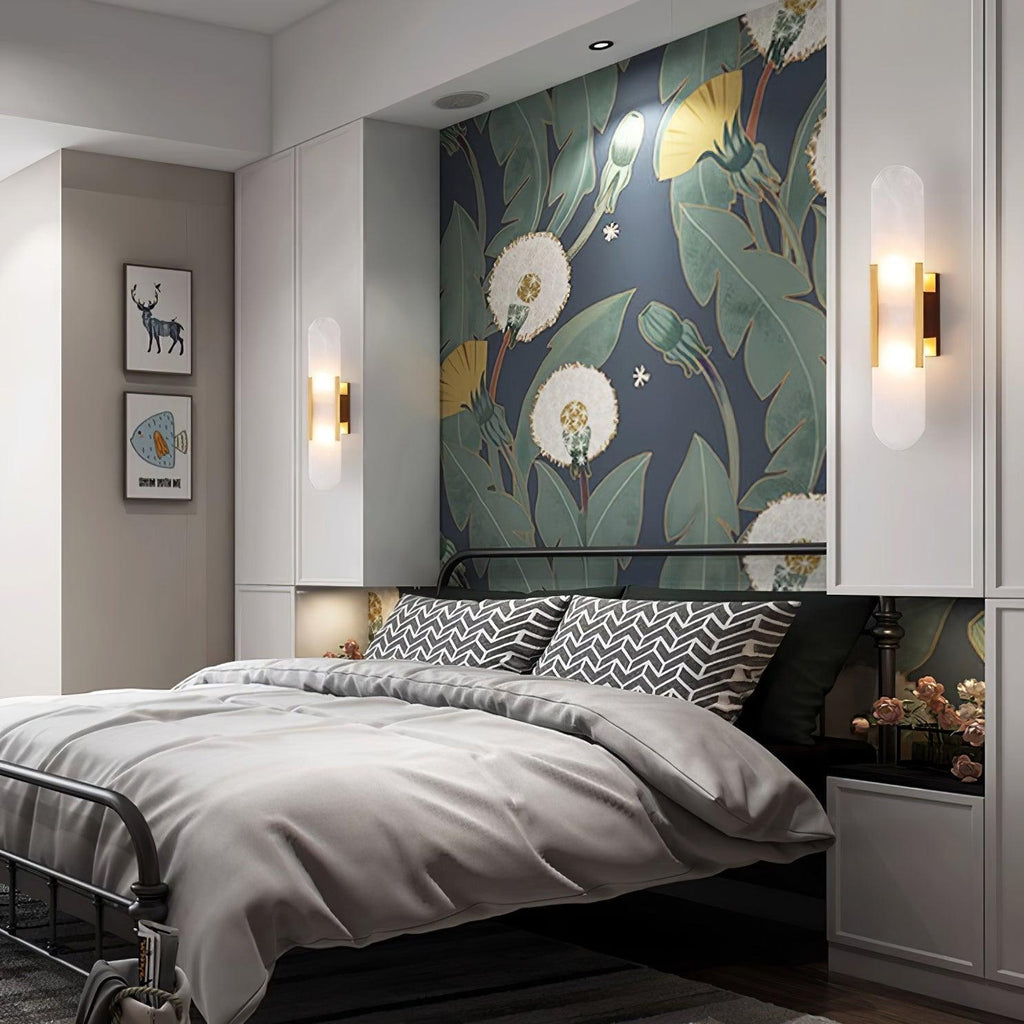 Melange Elongated Alabaster Plug-in Wall Lamp Wall lamp
