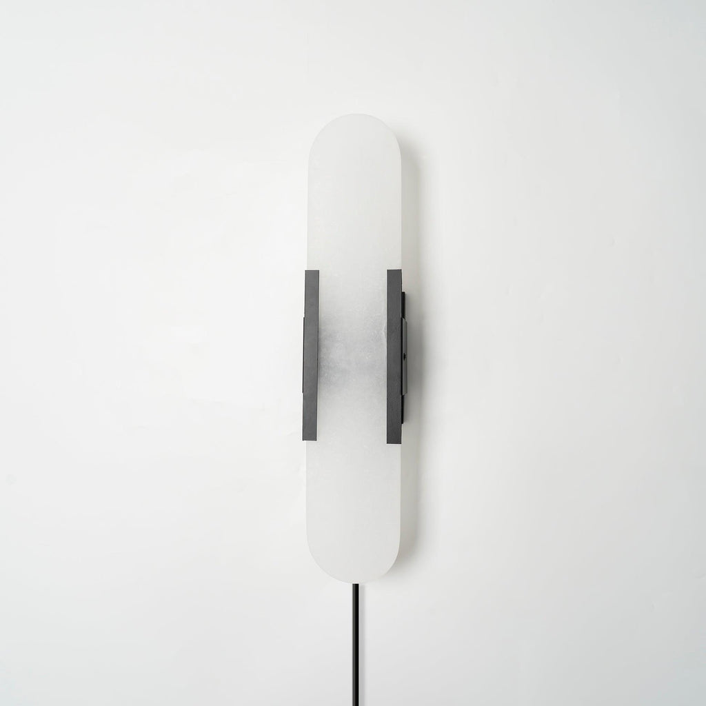 Melange Elongated Alabaster Plug-in Wall Lamp Wall lamp
