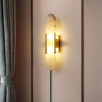 Melange Elongated Alabaster Plug-in Wall Lamp Wall lamp