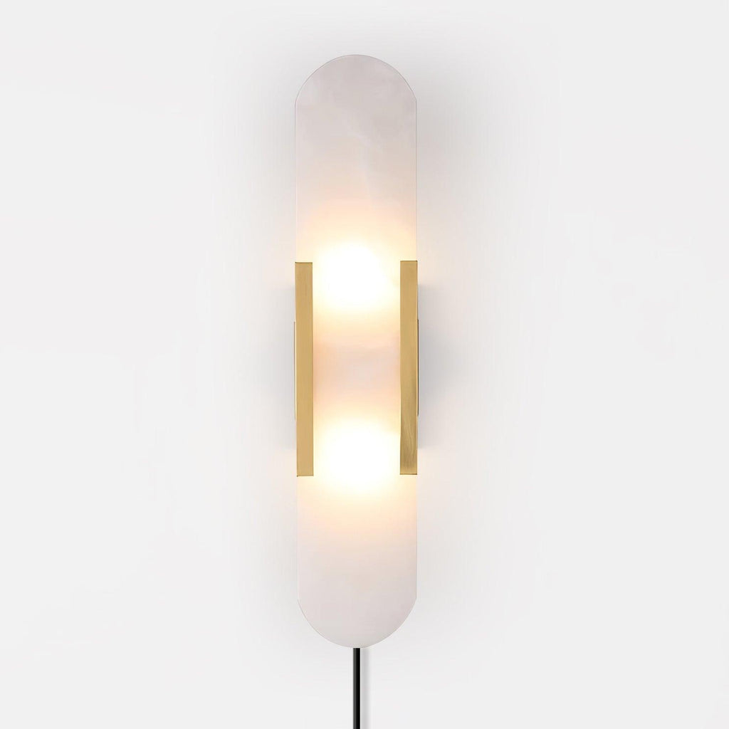 Melange Elongated Alabaster Plug-in Wall Lamp Wall lamp
