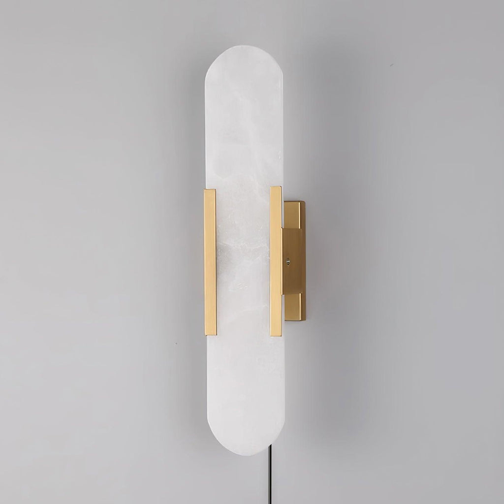 Melange Elongated Alabaster Plug-in Wall Lamp Wall lamp