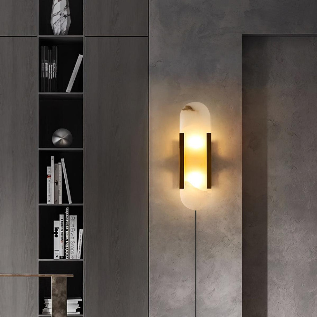 Melange Elongated Alabaster Plug-in Wall Lamp Wall lamp