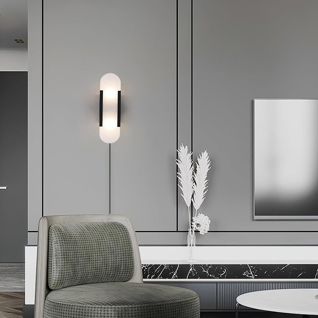 Melange Elongated Alabaster Plug-in Wall Lamp Wall lamp