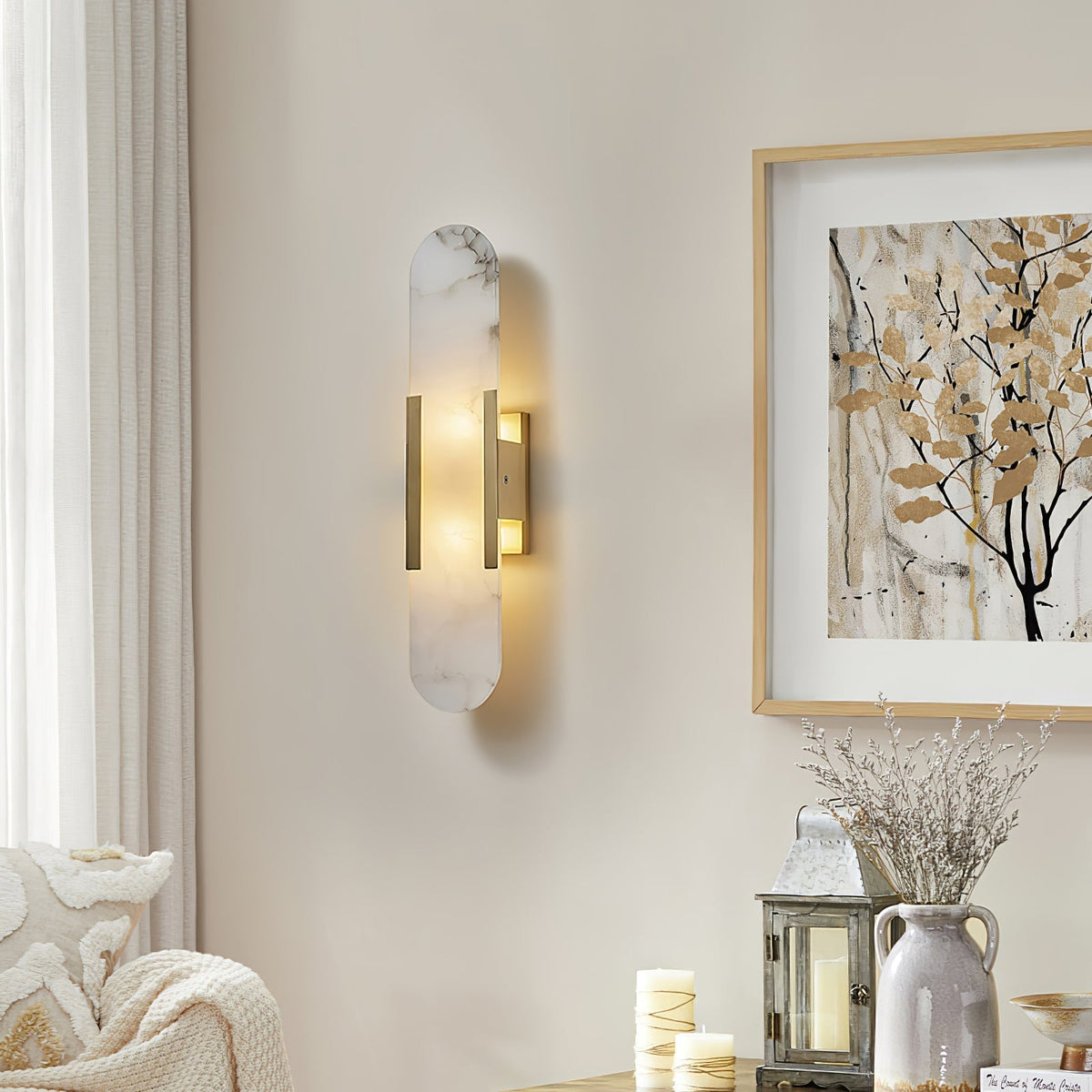 Melange Elongated Alabaster Wall Lamp Wall lamp