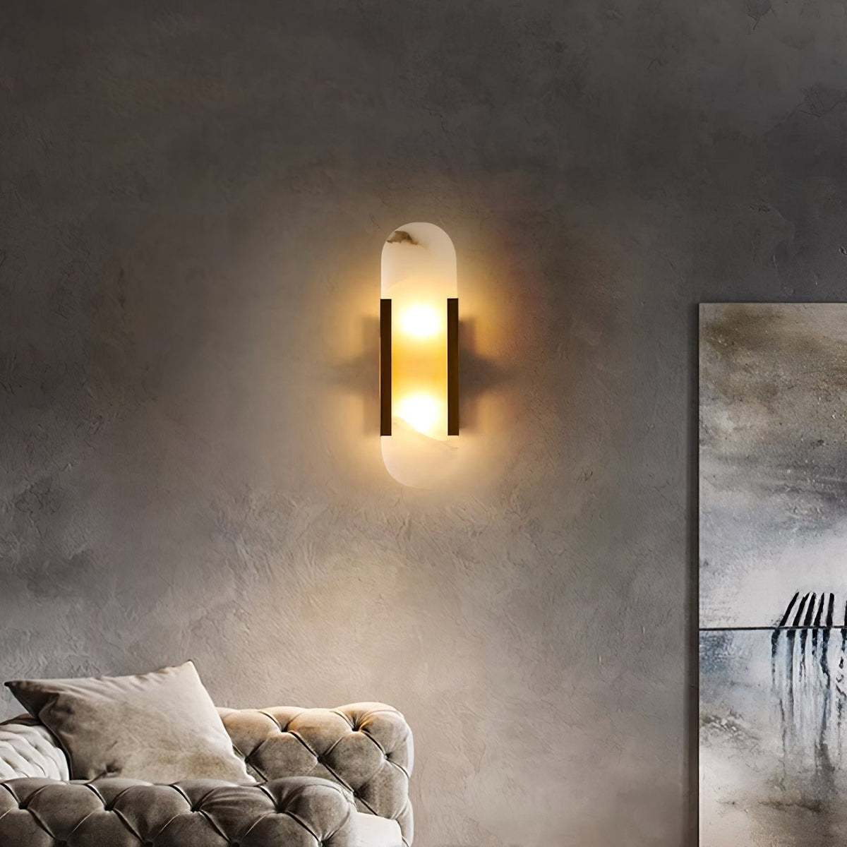 Melange Elongated Alabaster Wall Lamp Wall lamp