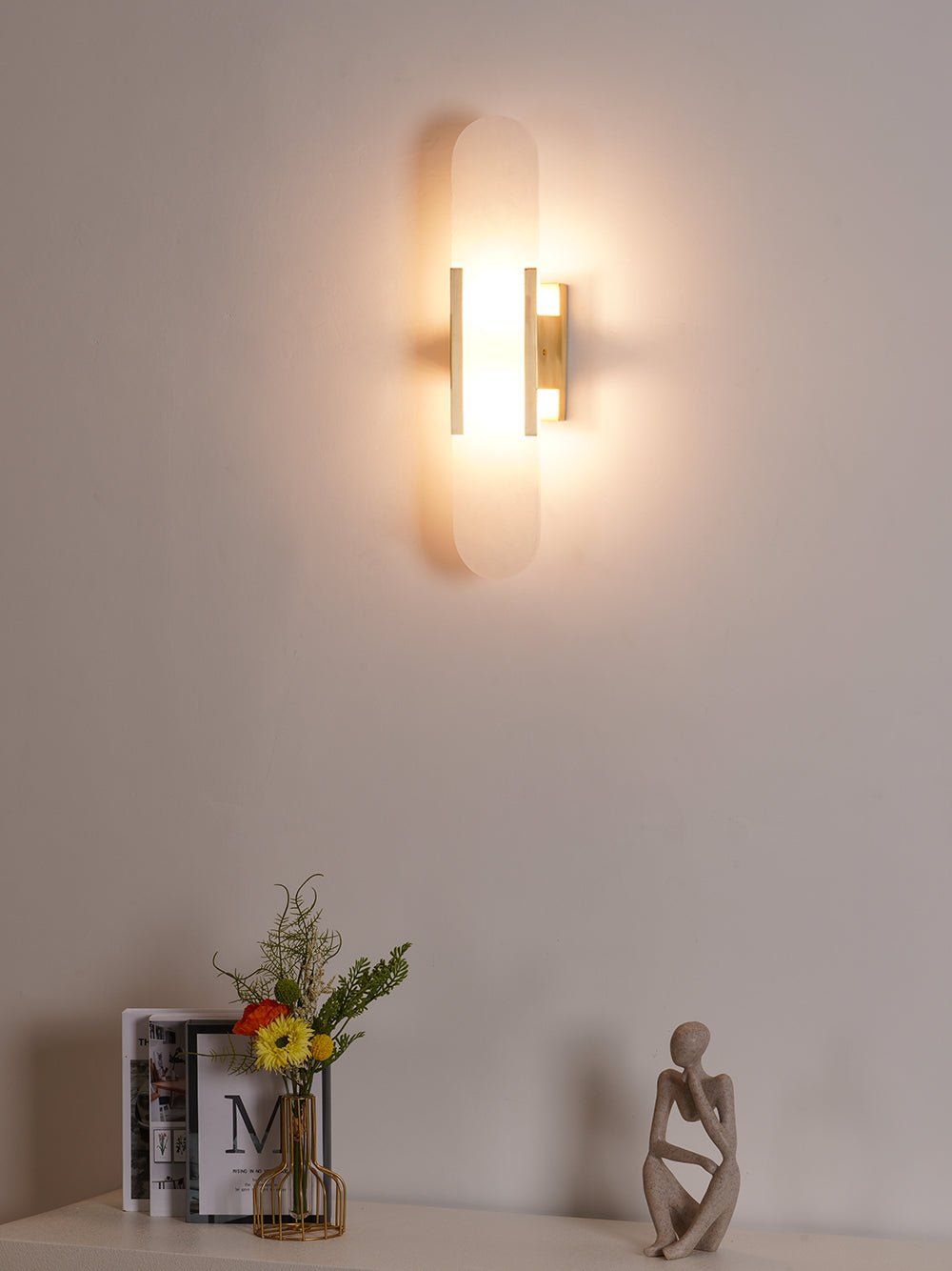 Melange Elongated Alabaster Wall Lamp Wall lamp