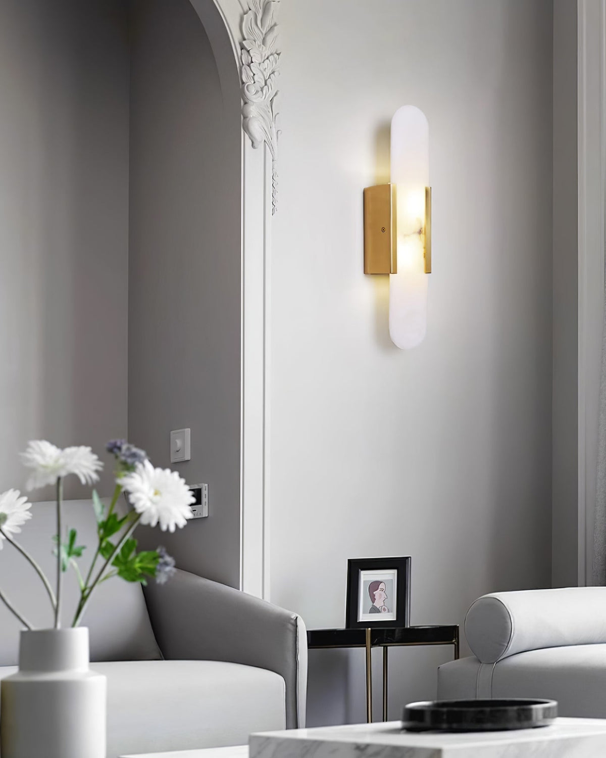 Melange Elongated Alabaster Wall Lamp Wall lamp