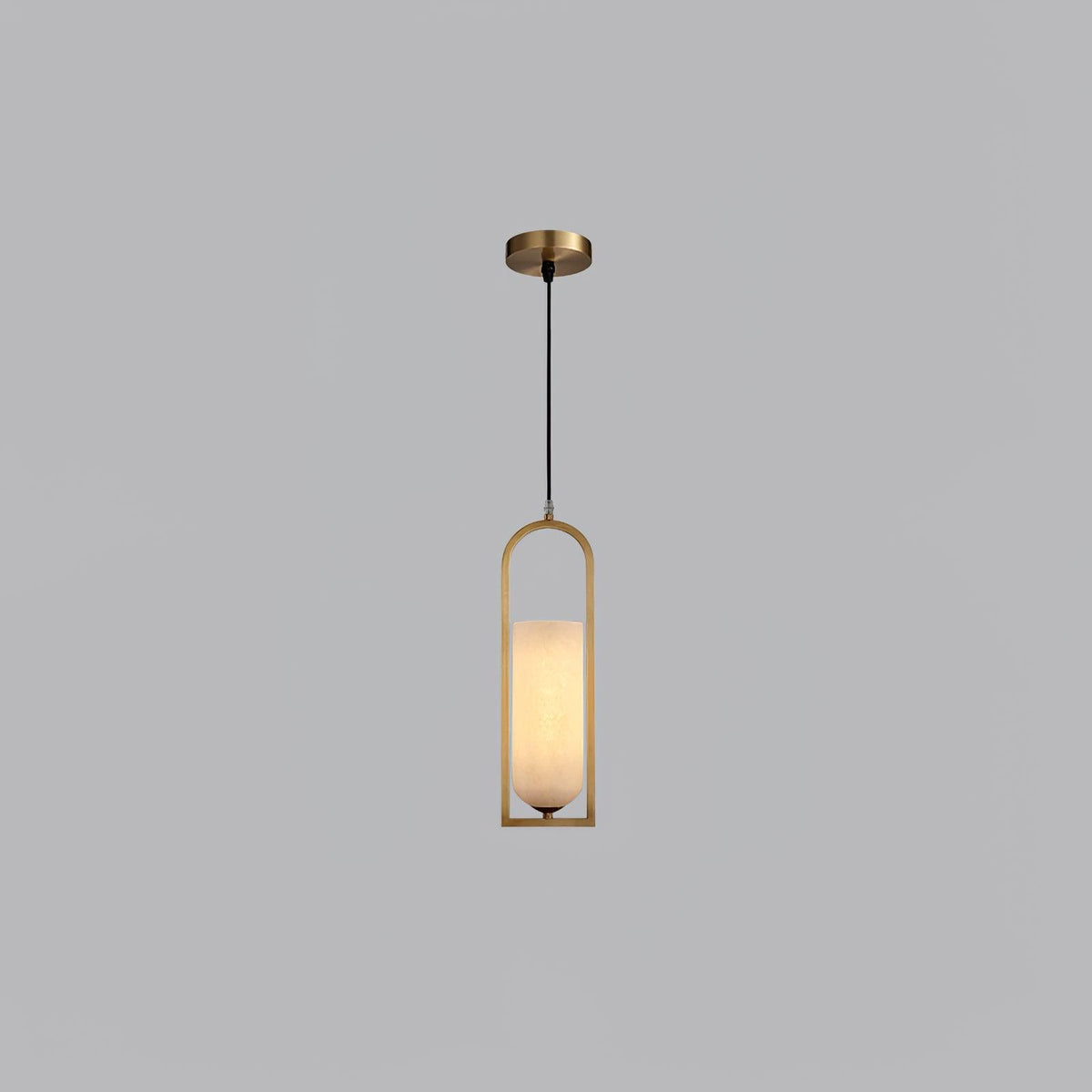 Melange Small Pendant Light Φ 5.1″ x H 19.9″ / Dia 13cm x H 43cm / Brass + White Pendant light