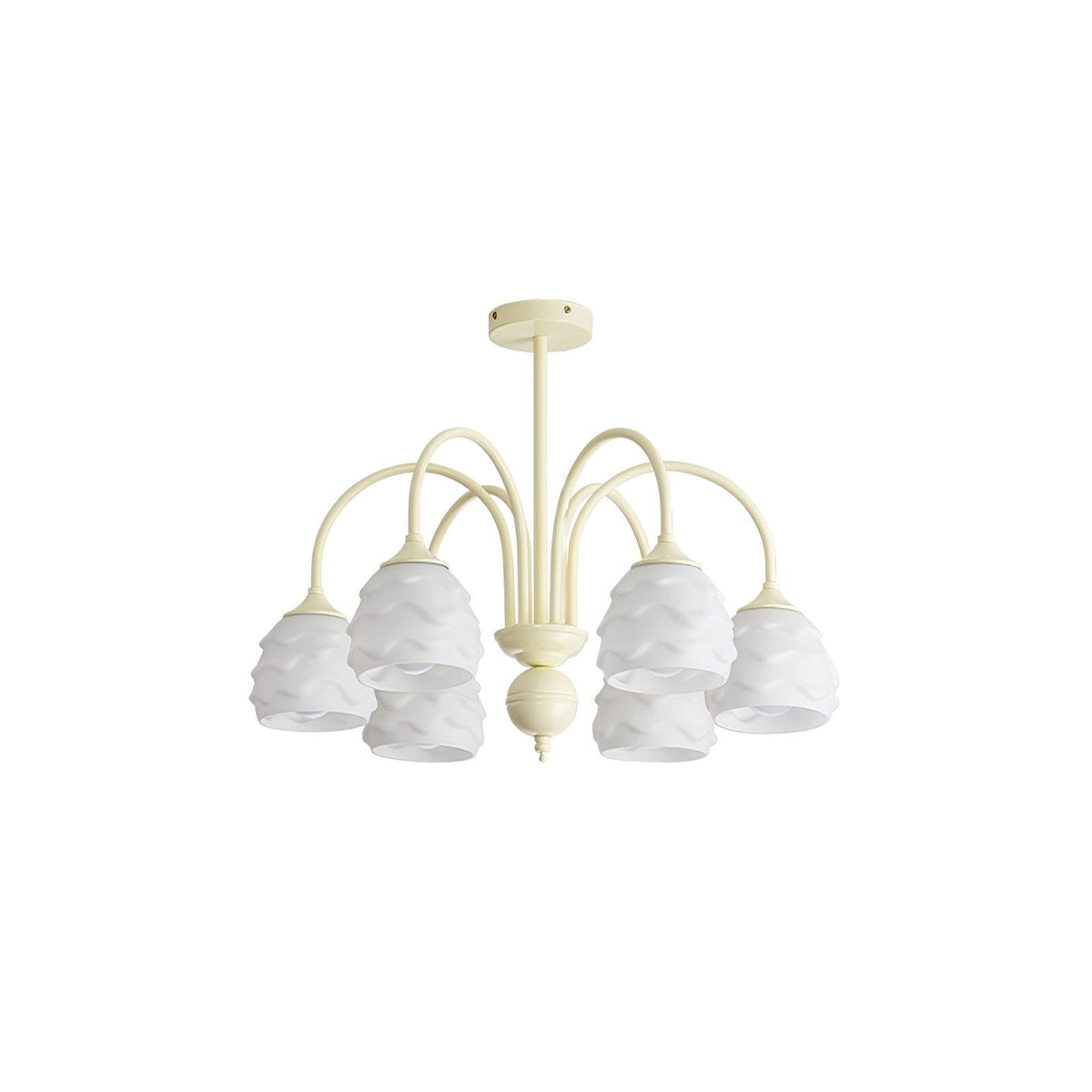 Melting Ice Cream Chandelier 6 heads ∅ 24.4″ x H 21.3 / Dia 62cm x H 54cm / Creamy & White glass Chandelier