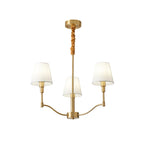 Meridian Mid Century Brass Chandelier 3 Heads ? 23.6″ x H 19.7″ / Dia 60cm x H 50cm / Brass & White Chandelier