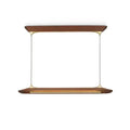 Mernoe Wooden Chandelier L 47.2″ x H 59″ / L 120cm x H 150cm / Walnut wood color & Brass / Three-Color Changing Light
